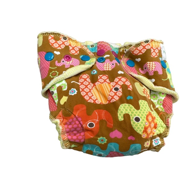 Twinkie Tush Cloth Diaper Fabric Diaper Baby Adjustable Elephant Brown - Picture 3 of 7